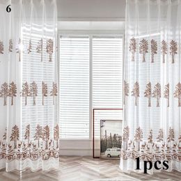 Rideaux Style chinois translucide broderie rideaux gaze tige baie vitrée balcon salon chambre décorer