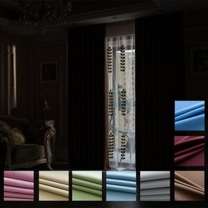 Gordijn drapes aangepaste maat 10 kleuren massief gewone grijze black -out gordijnen voor woonkamer slaapkamer raambehandeling grijze schaduwkeukencurt