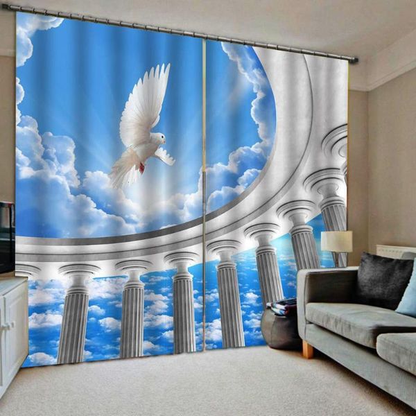 Cortinas Cortinas 3d personalizadas Ventana Balcón Parabrisas engrosado Blackout Blue Sky