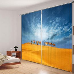 Rideau rideaux désert rideaux imprimer luxe occultant 3D fenêtre pour salon bureau chambre Cortinas Rideaux personnalisé taille1