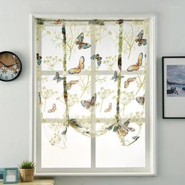 Rideaux rideaux européen fil papillon romain court voilage fenêtre criblage pour balcon stores panneau Tulle