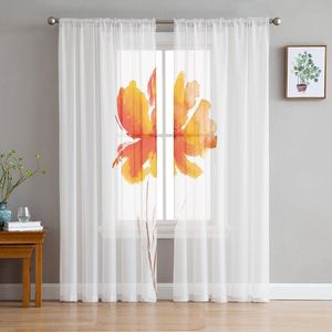 Rideaux rideaux fleurs aquarelle peinture Art plantes voilages pour salon moderne Voile chambre Tulle fenêtre