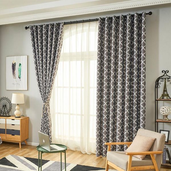 Cortinas opacas geométricas para sala de estar, dormitorio, ventana, estampado moderno, tela de cocina, persianas