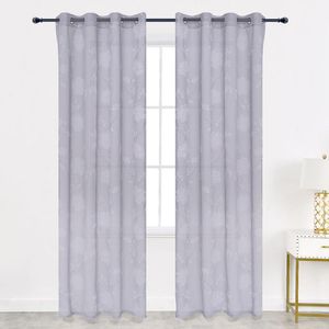 Gordijn Grapes Grijs bedrukte pure gordijnen voor woonkamer Slaapkamer Bruine bloemen Floral Tule Fabric Voile Keuken blinde panelen