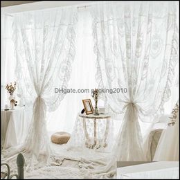 Gordijn gordijnen home deco el levert tuin mcao hoogwaardige Europese geborduurde pure staaf zak raambehandeling voile panel voor slaapkamer