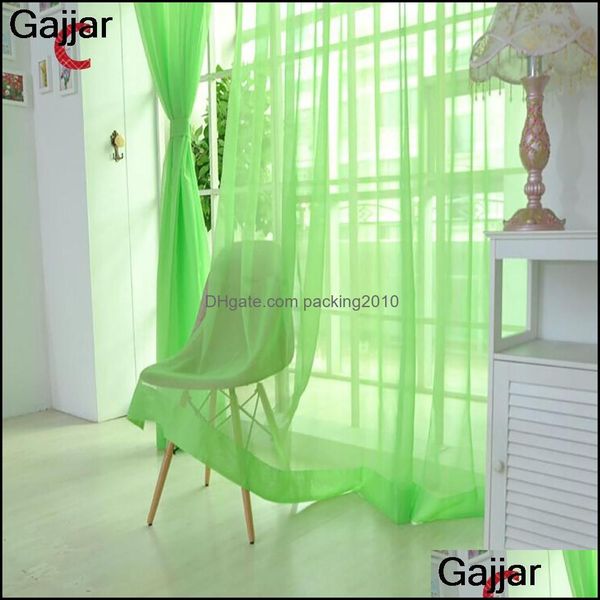 Rideaux Rideaux Home Deco El Supplies Garden Gajjar Pure Tle Door Window Drape Panel Sheer Scarf Valances Micro-Transparent Light-Weight Ga