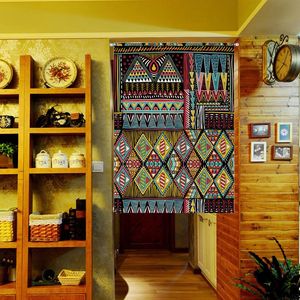 Rideau tentures Homestay décor tissu porte bohème ethnique auberge chambre salon cloison demi coton lin rideau
