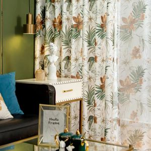 Gordijngordijn Ins -Noordse stijl Gordijnen voor slaapkamer woonkamer citroenfruit kleine frisse geel plant semi -black -out home customcurtain