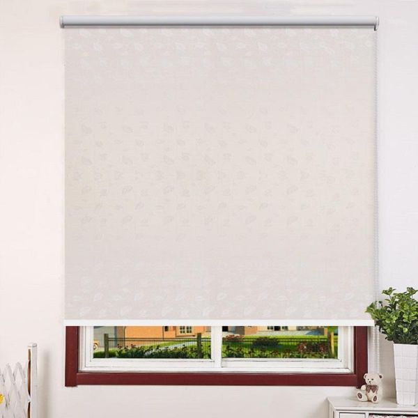 Rideaux Rideaux Jacquard Blackout Roller Stores Blanc Enduit Back Shades Solid Full Shade Fenêtre Épaisse Custom Made Modèle 478 Ser