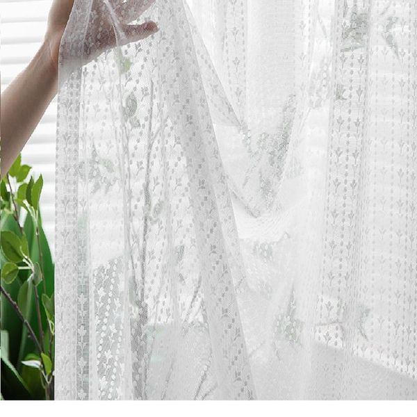 Rideaux coréens en Voile brodé blanc, pour fenêtre de chambre à coucher, salon, stores en Tulle pur, sur mesure