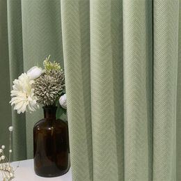 Gordijngordijnen matcha groen gordijnen voor woonkamer Noordse visgraat Japanse stijl slaapkamer balkon Blackout Kitchencurtain