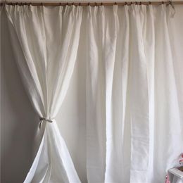 Rideaux MCAO élégant lin mélangé blanc Protection de la vie privée filtrage de la lumière semi-transparent fenêtre drapé chambre salon TJ6475