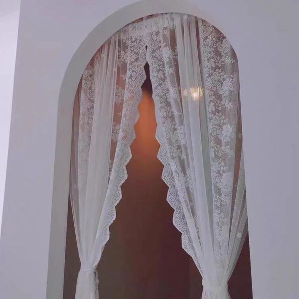 Cortinas modernas de lujo, cortinas de tul para sala de estar, dormitorio, decoración de cocina, ventana de Bahía, flores bordadas terminadas