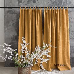 Gordijn drapeert natuurlijke linnen gordijnen vaste kleur vintage stijl semi-blackout raambehandeling cortinas voor woonkamer slaapkamercurtain