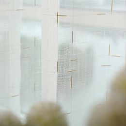 Rideaux rideaux en lin naturel rideaux transparents pour salon Transparent blanc Voile fenêtre lin BlendCurtain