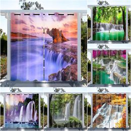 Gordijn gordijn natuurlijke waterval st 3d digitale print outdoor waterdicht 2 panelscurtain