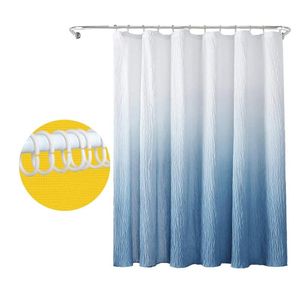 Cortinas Ombre Juego de ducha texturizado Tela impermeable Impresión artística Decoración de baño Cortinas de otoño