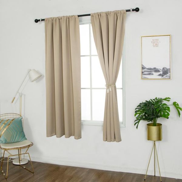 Rideaux rideaux PC occultant fenêtre rideaux pour salon solide court tringle poche chambre assombrissement thermique isolé ModernCurtain