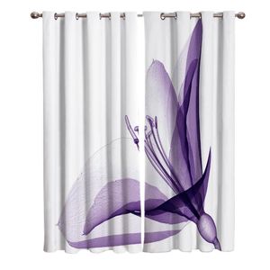 Rideaux rideaux violet fleur fleur pétale Art rideaux pour enfants garçon fille chambre salon Cortinas personnalisé drapé cuisine fenêtre