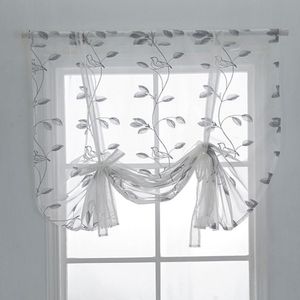 Rideaux rideaux Roman Shade broderie feuater nouette fenêtre cuisine chambre pubs voile tab top top236b