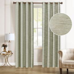 Rideaux Rideaux Brillant 100% Fenêtre Occultante Pour Chambre Texturé Décor À La Maison Salon Assombrissement Oeillet Isolation Thermique LuxuryCurtain Dr