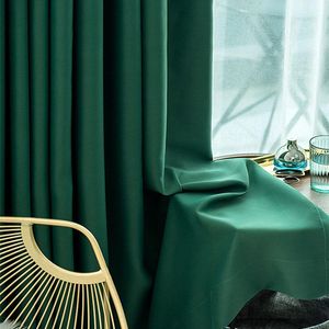 Cortinas para cortinas térmicas opacas físicas de color verde sólido para sala de estar, puerta de cocina, terraza, ventana de hogar, cortinas personalizadas