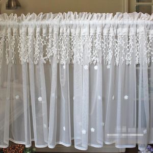 Gordijn drapeert stereoscopische bladeren landelijke geborduurde witte raamdeur lagen keuken 1 m548 curtain