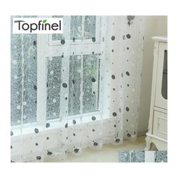 Cortinas Top Finel 2021 Nido de pájaro Panel transparente Cortinas bordadas para cocina Sala de estar El dormitorio Tle Ventana Tratamiento Dhrbk