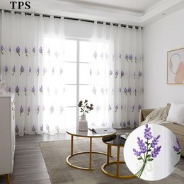 Gordijn gordijnen tps geborduurde bloemen sheer voor raam tule voile keuken slaapkamer woonkamer drapen decor behandeling