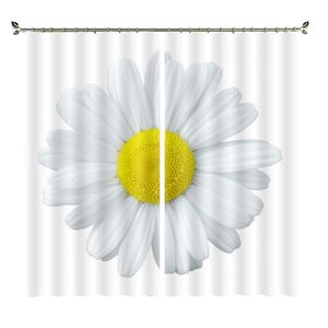 Rideaux à fond blanc, image de fleur, personnalisé, matériau d'ombrage de haute précision, rideaux à thème adaptés à la chambre à coucher