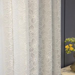 Curtain & Drapes White Floral Tulle Curtains For Living Room Bedroom Sheers Windows Gril Princess Cortinas ElegantesCurtain