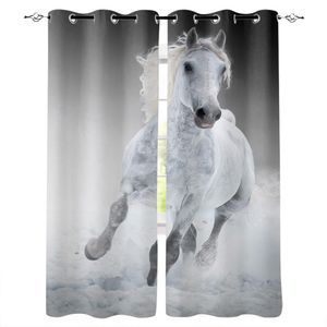 Rideaux occultants cheval blanc, pour fenêtre de salon, pour enfants, pour la chambre à coucher