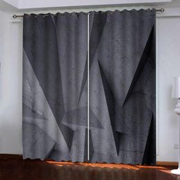Gordijn drapes raam woonkamer 3d geometrie gordijnen goed materiaal moderne decoratie black -out