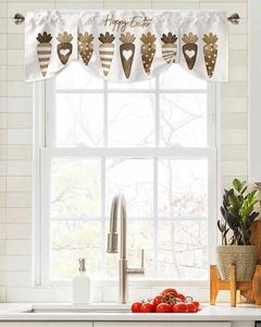 Rideau de Pâques radis marron courte courte fenêtre attache réglable cagouler pour les rideaux de cuisine du salon