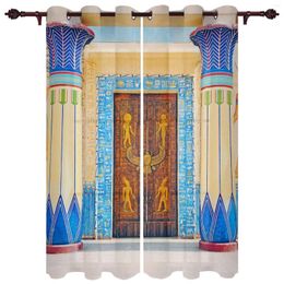 Gordijn Egypte huis deurpatroon kunst moderne raamgordijnen voor woonkamer slaapkamer jaloezieën gordijnen