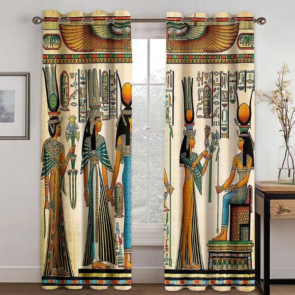 Rideau égyptien Temple Culture symbole moderne rideaux pour salon chambre fenêtre traitement rideaux maison El décor