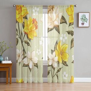 Gordijn elegante lente bloemen erker screening gordijnen gordijn paneel pure tule voor woonkamer slaapkamer voile organza