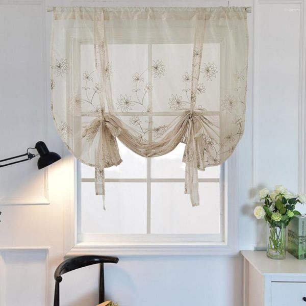 Rideau brodé voilages pour chambre feuille pissenlit motif fenêtre salon 3D fil Voile rideaux