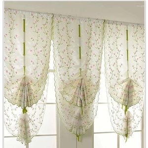 Cortina bordado flor encaje blanco cortinas transparentes princesas cortinas de tul para sala de estar