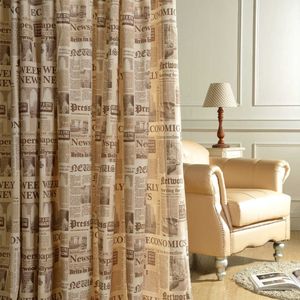 Rideau anglais nouvelles rideaux de papier pour chambre salon imprimé coton lin rideau transparent prêt à l'emploi