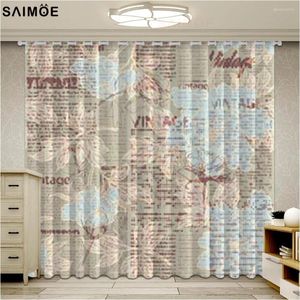 Rideau anglais Spapers imprimé fenêtre pour chambre rideaux moderne Simple salon cuisine tissu Cortinas