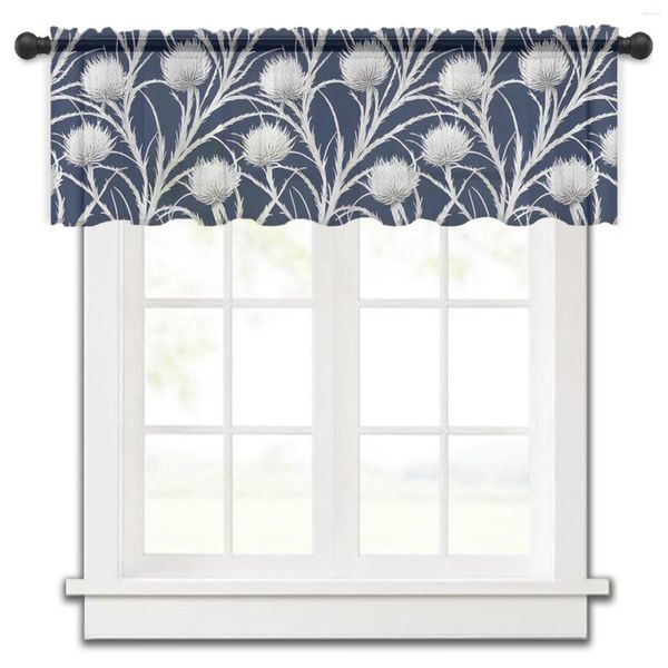 Rideau en Tulle Texture Epiphyllum, petite cantonnière de fenêtre de cuisine, pure courte chambre à coucher, salon, décoration de maison, draperies en Voile