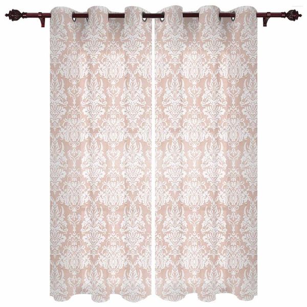 Rideau de style ethnique rétro motif persan floral extérieur pour le jardin rideaux de chambre à coucher