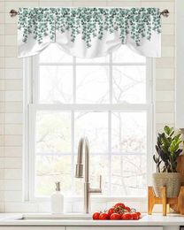 Cortina eucalipto hojas ramas textura ventana sala de estar gabinete de cocina atada bolsillo de varilla