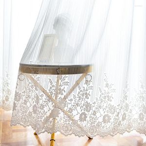 Gordijn Europa witte kanten tule gordijnen voor woonkamer luxe bloemen voile pure raam slaapkamer keuken bruiloft decor