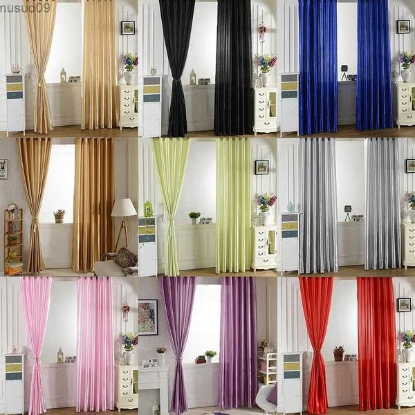 Cortina de tul de estilo europeo y americano, cortinas para sala de estar, pantalla de ventana, cortinas de puerta sólidas, cortinas de Panel