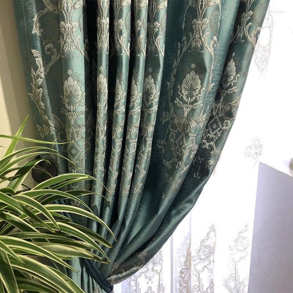 Cortina europea de gama alta atmosférica de alta precisión Jacquard cortinas para sala de estar dormitorio de lujo decoración moderna
