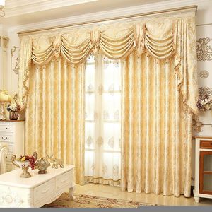 Gordijn Europese luxe black -out goud ramen behandeling gordijnen voor woonkamer slaapkamer bloem tule valance