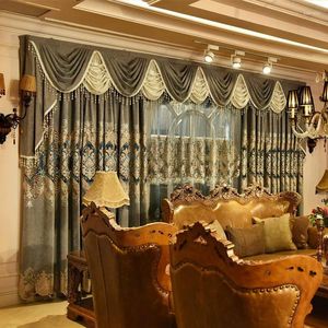 Rideau rideaux de style européen pour le salon de luxe porte haut de gamme chenille brodée coloride coloriage de chambre à coucher