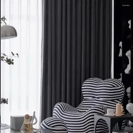 Gordijn Europese stijl fluwelen gordijnen voor woonkamer slaapkamer grijze serie moderne minimalistische stof op maat gemaakte black -out
